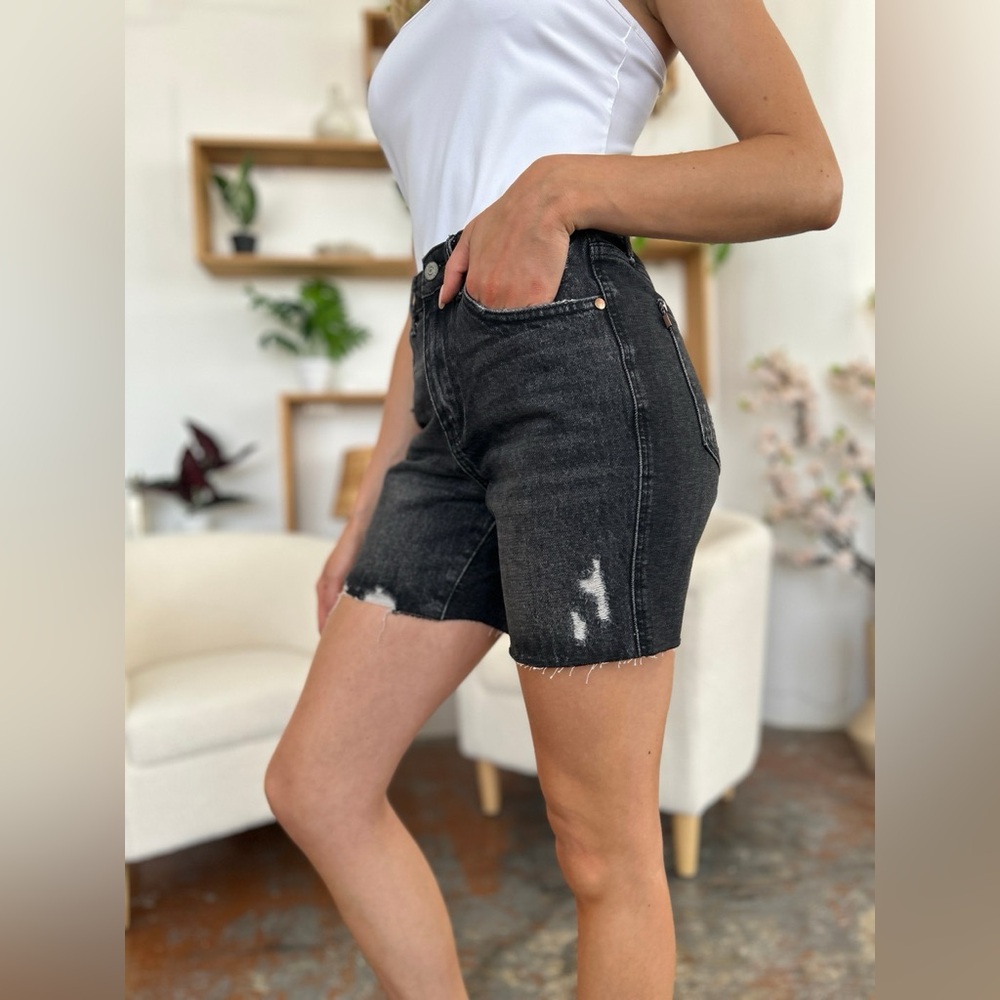 Judy Blue Full Size High Waist Rigid Magic Denim Shorts
